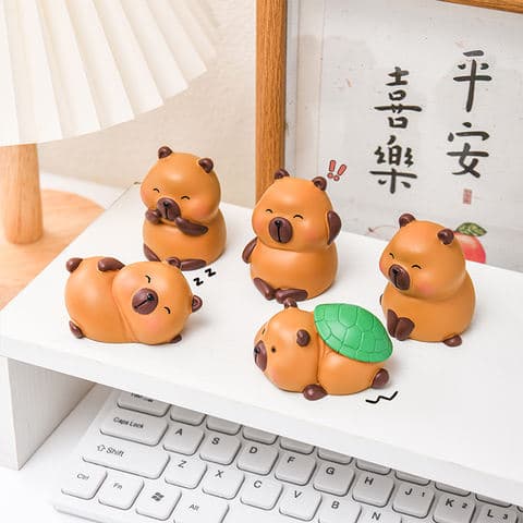 Multi-function Creative Cartoon Cute Capybara Resin Figurine Desktop Ornament for Living Room