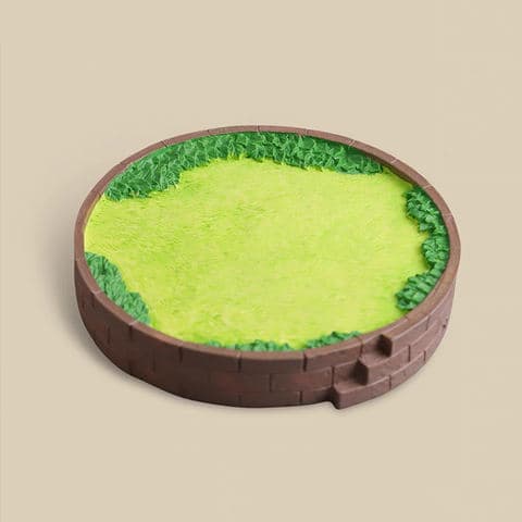 High Quality Creative Resin Round Brick Garden Miniature Landscape Base Desktop Ornament