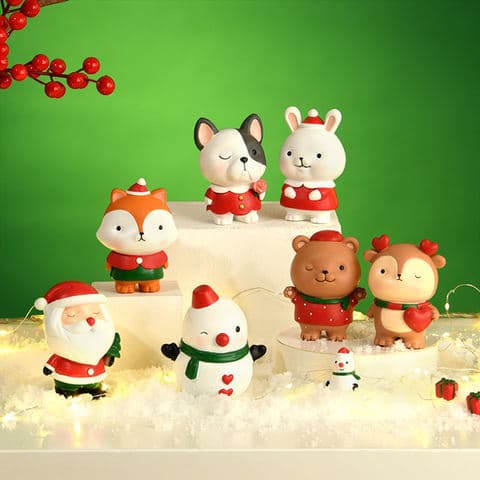 Christmas Table Decor, Cute Resin Crafts, Xmas Desktop Ornament, Holiday Gift Party Decoration