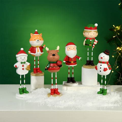 New Creative Hot Selling Cute Resin Christmas Long Leg Figurines Ornaments Gift for Christmas