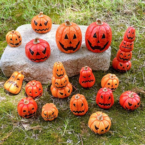 Halloween Party Gift Pumpkin Resin Figurine Spooky Festive Decor Creative Home Ornament Jack O Lantern Accent