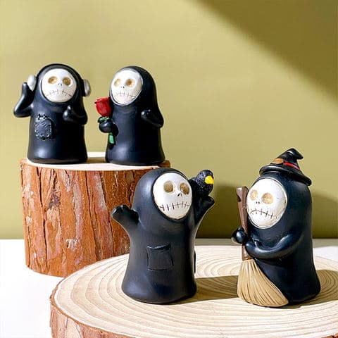 High Quality Dark Cute Grim Reaper Resin Figurine Gothic Kawaii Statue Spooky Home Decor Unique Halloween Accent