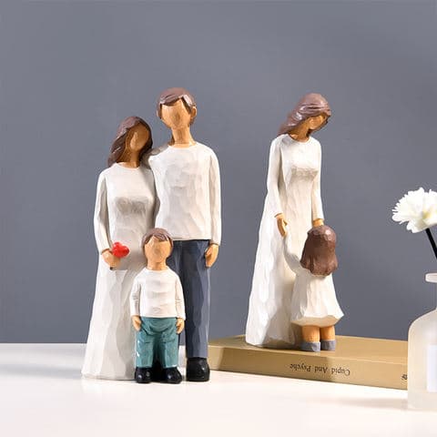 Family Portrait Resin Figurine Warm Happy Time Forever Memorial Home Decor Sentimental Gift for Loved Ones
