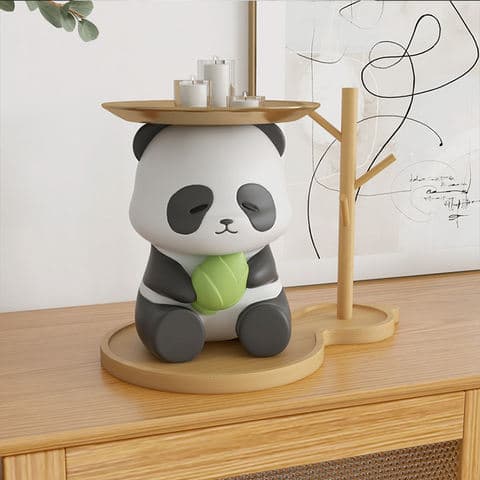 Home Decor Resin Crafts Panda Resin Ornaments Porch Cabinet Key Storage Resin Crafts with Adorable Panda Design