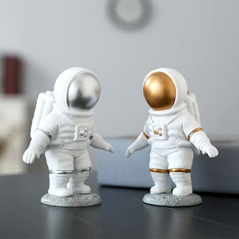 Intricate Astronaut Resin Model Mini Table Ornament Hand Painted Durable Sculpture for Desk Shelf or Nightstand
